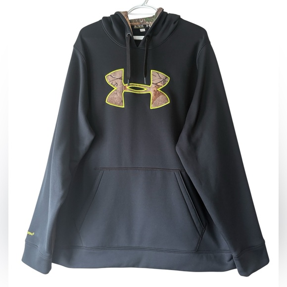 Under Armour Other - Under Armour Black Hoodie with Camo hood/logo XL